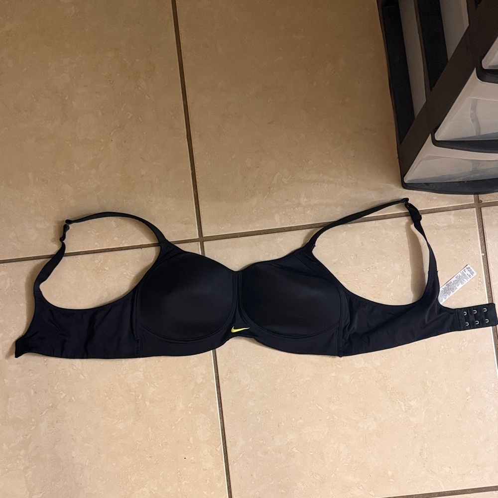 Nike Black Sports Bra with Yellow Accent